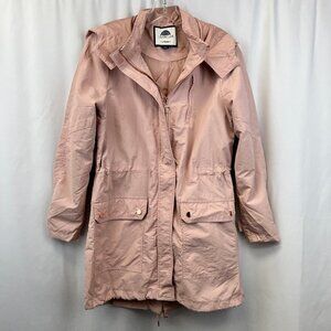 1 Sunset Lane Womens Pink Long Sleeve Hooded Rain Jacket Size Medium